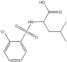 2-[(2-chlorobenzene)sulfonamido]-4-methylpentanoic acid Struktur