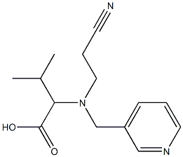 2-[(2-cyanoethyl)(pyridin-3-ylmethyl)amino]-3-methylbutanoic acid Struktur