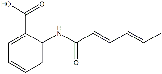 2-[(2E,4E)-hexa-2,4-dienoylamino]benzoic acid Struktur