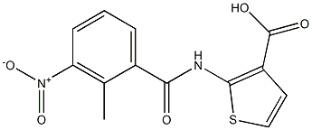 2-[(2-methyl-3-nitrobenzene)amido]thiophene-3-carboxylic acid Struktur