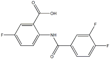 2-[(3,4-difluorobenzene)amido]-5-fluorobenzoic acid Struktur