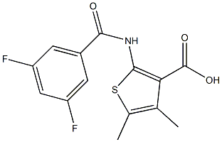 2-[(3,5-difluorobenzene)amido]-4,5-dimethylthiophene-3-carboxylic acid Structure