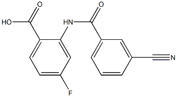 2-[(3-cyanobenzene)amido]-4-fluorobenzoic acid Struktur