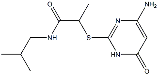 2-[(4-amino-6-oxo-1,6-dihydropyrimidin-2-yl)sulfanyl]-N-(2-methylpropyl)propanamide Struktur