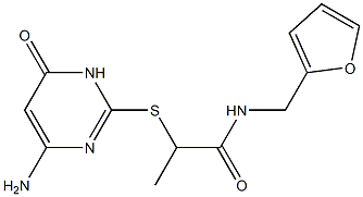 2-[(4-amino-6-oxo-1,6-dihydropyrimidin-2-yl)sulfanyl]-N-(furan-2-ylmethyl)propanamide Struktur