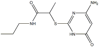 2-[(4-amino-6-oxo-1,6-dihydropyrimidin-2-yl)sulfanyl]-N-propylpropanamide Struktur