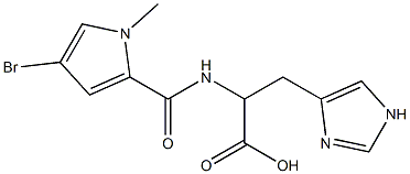 2-[(4-bromo-1-methyl-1H-pyrrol-2-yl)formamido]-3-(1H-imidazol-4-yl)propanoic acid Struktur