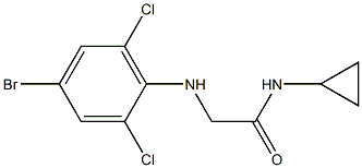 2-[(4-bromo-2,6-dichlorophenyl)amino]-N-cyclopropylacetamide Struktur