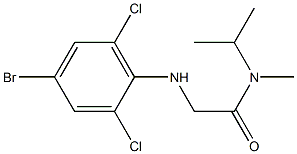 2-[(4-bromo-2,6-dichlorophenyl)amino]-N-methyl-N-(propan-2-yl)acetamide Struktur