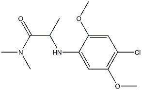 2-[(4-chloro-2,5-dimethoxyphenyl)amino]-N,N-dimethylpropanamide Struktur