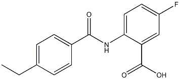 2-[(4-ethylbenzene)amido]-5-fluorobenzoic acid Struktur