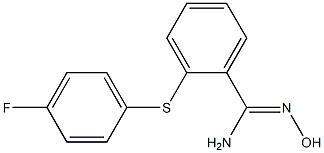 2-[(4-fluorophenyl)sulfanyl]-N'-hydroxybenzene-1-carboximidamide Struktur