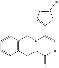 2-[(5-bromofuran-2-yl)carbonyl]-1,2,3,4-tetrahydroisoquinoline-3-carboxylic acid Struktur