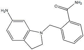 2-[(6-amino-2,3-dihydro-1H-indol-1-yl)methyl]benzamide Struktur