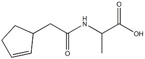 2-[(cyclopent-2-en-1-ylacetyl)amino]propanoic acid Struktur