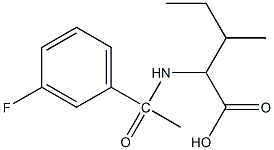 2-[1-(3-fluorophenyl)acetamido]-3-methylpentanoic acid Struktur