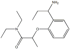 2-[2-(1-aminopropyl)phenoxy]-N,N-diethylpropanamide Struktur