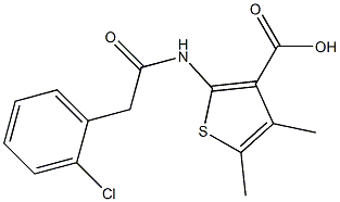 2-[2-(2-chlorophenyl)acetamido]-4,5-dimethylthiophene-3-carboxylic acid Struktur