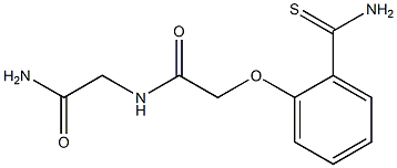 2-[2-(aminocarbonothioyl)phenoxy]-N-(2-amino-2-oxoethyl)acetamide Struktur