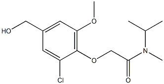 2-[2-chloro-4-(hydroxymethyl)-6-methoxyphenoxy]-N-methyl-N-(propan-2-yl)acetamide Struktur