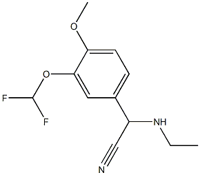 2-[3-(difluoromethoxy)-4-methoxyphenyl]-2-(ethylamino)acetonitrile Struktur