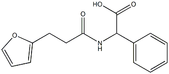 2-[3-(furan-2-yl)propanamido]-2-phenylacetic acid Struktur