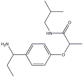 2-[4-(1-aminopropyl)phenoxy]-N-(2-methylpropyl)propanamide Struktur