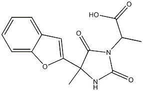 2-[4-(1-benzofuran-2-yl)-4-methyl-2,5-dioxoimidazolidin-1-yl]propanoic acid Struktur