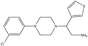 2-[4-(3-chlorophenyl)piperazin-1-yl]-2-(thiophen-3-yl)ethan-1-amine Struktur