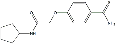 2-[4-(aminocarbonothioyl)phenoxy]-N-cyclopentylacetamide Struktur