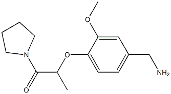 2-[4-(aminomethyl)-2-methoxyphenoxy]-1-(pyrrolidin-1-yl)propan-1-one Struktur