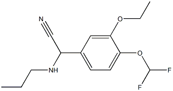 2-[4-(difluoromethoxy)-3-ethoxyphenyl]-2-(propylamino)acetonitrile Struktur