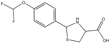 2-[4-(difluoromethoxy)phenyl]-1,3-thiazolidine-4-carboxylic acid Struktur