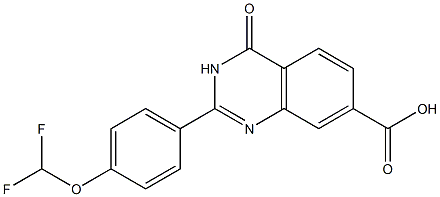 2-[4-(difluoromethoxy)phenyl]-4-oxo-3,4-dihydroquinazoline-7-carboxylic acid Struktur