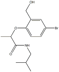 2-[4-bromo-2-(hydroxymethyl)phenoxy]-N-(2-methylpropyl)propanamide Struktur