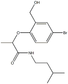 2-[4-bromo-2-(hydroxymethyl)phenoxy]-N-(3-methylbutyl)propanamide Struktur