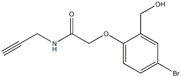 2-[4-bromo-2-(hydroxymethyl)phenoxy]-N-(prop-2-yn-1-yl)acetamide Struktur