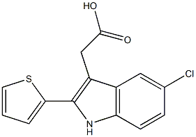 2-[5-chloro-2-(thiophen-2-yl)-1H-indol-3-yl]acetic acid Struktur