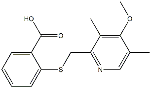 2-{[(4-methoxy-3,5-dimethylpyridin-2-yl)methyl]sulfanyl}benzoic acid Struktur