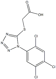 2-{[1-(2,4,5-trichlorophenyl)-1H-1,2,3,4-tetrazol-5-yl]sulfanyl}acetic acid Struktur