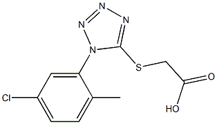 2-{[1-(5-chloro-2-methylphenyl)-1H-1,2,3,4-tetrazol-5-yl]sulfanyl}acetic acid Struktur