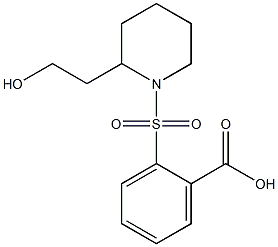 2-{[2-(2-hydroxyethyl)piperidine-1-]sulfonyl}benzoic acid Struktur