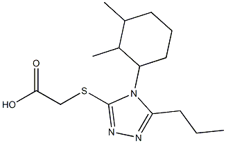 2-{[4-(2,3-dimethylcyclohexyl)-5-propyl-4H-1,2,4-triazol-3-yl]sulfanyl}acetic acid Struktur