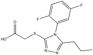 2-{[4-(2,5-difluorophenyl)-5-propyl-4H-1,2,4-triazol-3-yl]sulfanyl}acetic acid Struktur