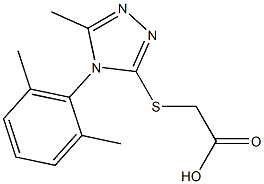 2-{[4-(2,6-dimethylphenyl)-5-methyl-4H-1,2,4-triazol-3-yl]sulfanyl}acetic acid Struktur