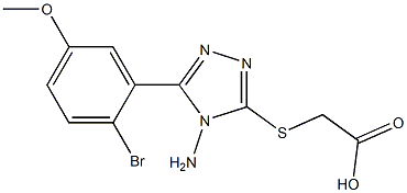 2-{[4-amino-5-(2-bromo-5-methoxyphenyl)-4H-1,2,4-triazol-3-yl]sulfanyl}acetic acid Struktur