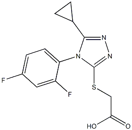 2-{[5-cyclopropyl-4-(2,4-difluorophenyl)-4H-1,2,4-triazol-3-yl]sulfanyl}acetic acid Struktur