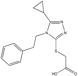 2-{[5-cyclopropyl-4-(2-phenylethyl)-4H-1,2,4-triazol-3-yl]sulfanyl}acetic acid Struktur