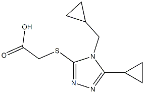 2-{[5-cyclopropyl-4-(cyclopropylmethyl)-4H-1,2,4-triazol-3-yl]sulfanyl}acetic acid Struktur