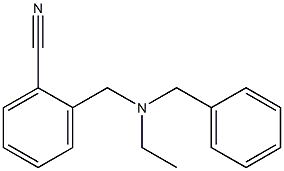 2-{[benzyl(ethyl)amino]methyl}benzonitrile Struktur